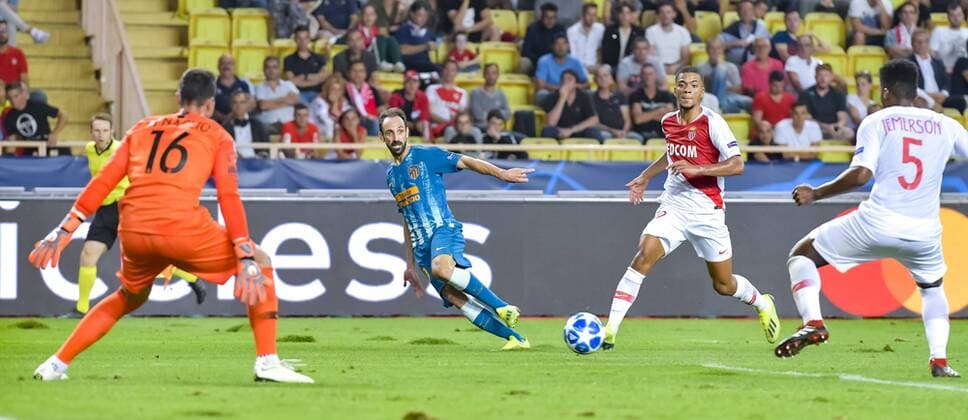 Diego Benaglio (AS Monaco) - Juanfran (Atletico Madrid) - Benjamin Henrichs (AS Monaco) FOOTBALL : AS Monaco vs Atletico Madrid - Ligue des champions - Monaco - 18 09 2018 NorbertScanella Panoramic 