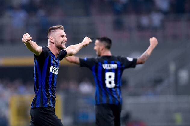 September 18, 2018 - Milan, Milan, Italy - Milan Skriniar of Inter Milan celebrates the victory during the UEFA Champions League Group B match between Inter Milan and Tottenham Hotspur at Stadio San Siro, Milan, Italy on 18 September 2018. Inter Milan v Tottenham Hotspur.UEFA Champions League.18 09 2018.  - ZUMAn230 20180918_zaa_n230_356 Copyright: xGiuseppexMaffiax