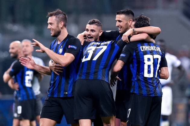 September 18, 2018 - Milan, Milan, Italy - Matias Vecino of Inter Milan celebrates the victory during the UEFA Champions League Group B match between Inter Milan and Tottenham Hotspur at Stadio San Siro, Milan, Italy on 18 September 2018. Inter Milan v Tottenham Hotspur.UEFA Champions League.18 09 2018.  - ZUMAn230 20180918_zaa_n230_357 Copyright: xGiuseppexMaffiax