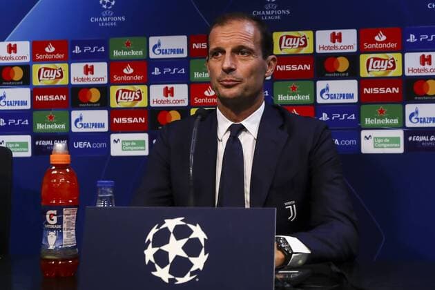 September 18, 2018 - Valencia, Spain - Massimiliano Allegri in press conference PK Pressekonferenz Before UEFA CHAMPIONS LEAGUE match between Valencia CF vs Juventus de Milan at Mestalla Stadium on September 18, 2018. Juventus Press Conference  - ZUMAn230 20180918_zaa_n230_303 Copyright: xJosexMiguelxFernandezx