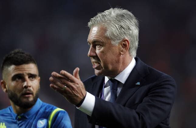 (180919) -- BELGRADE, Sept. 19, 2018 -- Napoli s head coach Carlo Ancelotti gestures during a UEFA Champions League group C match between Crvena Zvezda and Napoli in Belgrade, Serbia, on Sept. 18, 2018. The match ended 0-0. ) (SP)SERBIA-BELGRADE-UEFA CHAMPIONS LEAGUE-CRVENA ZVEZDA-NAPOLI PredragxMilosavljevic 
