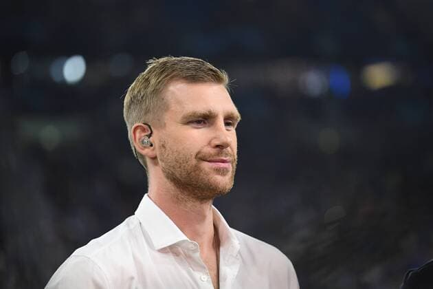 UEFA Champions League, Gruppenphase, Spiel 1, Saison 2018 2019, FC Schalke 04 vs FC Porto, 18.09.18. Veltinsarena Gelsenkirchen , per Mertesacker, Fussball experte, UEFA regulations prohibit any use of photographs as image sequences and or quasi-video.