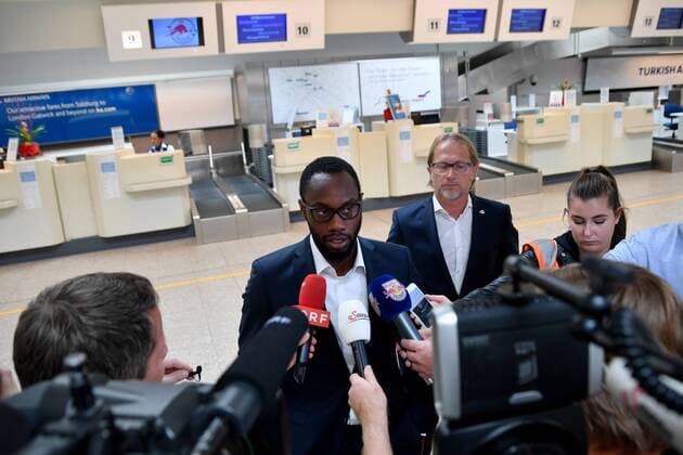 SOCCER - EL, RB Leipzig vs RBS SALZBURG,AUSTRIA,19.SEP.18 - SOCCER - UEFA Europa League, group stage, RasenBallsport Leipzig vs Red Bull Salzburg, departure from Salzburg Airport. Image shows Reinhold Yabo (RBS). GEPAxpictures xFlorianxErtl