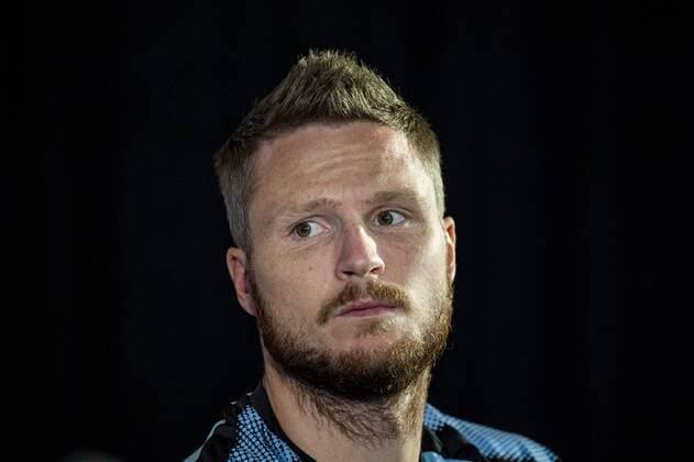 180919 Lasse Nielsen of Malmö FF during a practice and press conference PK Pressekonferenz with Malmö FF ahead of the Europa League match against Genk on September 19, 2018 in Genk. Photo: Ludvig Thunman BILDBYRN kod LT 35537 Copyright: LUDVIGxTHUNMAN BB180919LT026