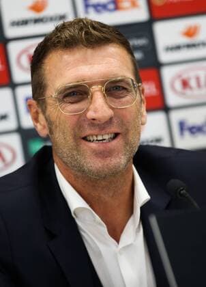 SOCCER - EL, Rapid vs Spartak VIENNA,AUSTRIA,19.SEP.18 - SOCCER - UEFA Europa League, group stage, SK Rapid Wien vs Spartak Moscow, preview, press conference PK Pressekonferenz Spartak. Image shows head coach Massimo Carrera (Spartak). GEPAxpictures xPhilippxBrem