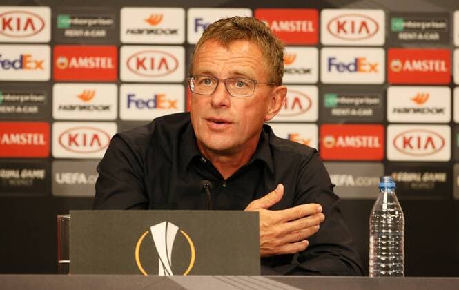 RB Leipzig - Pressekonferenz Fussball Leipzig, 19.09.2018, Red Bull Arena Fußball, Rasenballsport Leipzig, RB Leipzig , Pressekonferenz vor dem Euroleague-Spiel gegen FC Salzburg. , Im Bild: Cheftrainer Ralf Rangnick ,