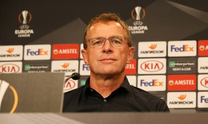 Sport Bilder des Tages RB Leipzig - Pressekonferenz Fussball Leipzig, 19.09.2018, Red Bull Arena Fußball, Rasenballsport Leipzig, RB Leipzig , Pressekonferenz vor dem Euroleague-Spiel gegen FC Salzburg. , Im Bild: Cheftrainer Ralf Rangnick ,