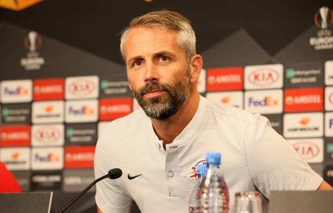 FC Salzburg - Pressekonferenz Fussball Euroleague Leipzig, 19.09.2018, Red Bull Arena, Fußball, FC Salzburg , Pressekonferenz vor dem Euroleague-Spiel bei RB Leipzig. , Im Bild: Trainer Marco Rose ,