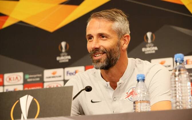 FC Salzburg - Pressekonferenz Fussball Euroleague Leipzig, 19.09.2018, Red Bull Arena, Fußball, FC Salzburg , Pressekonferenz vor dem Euroleague-Spiel bei RB Leipzig. , Im Bild: Trainer Marco Rose ,