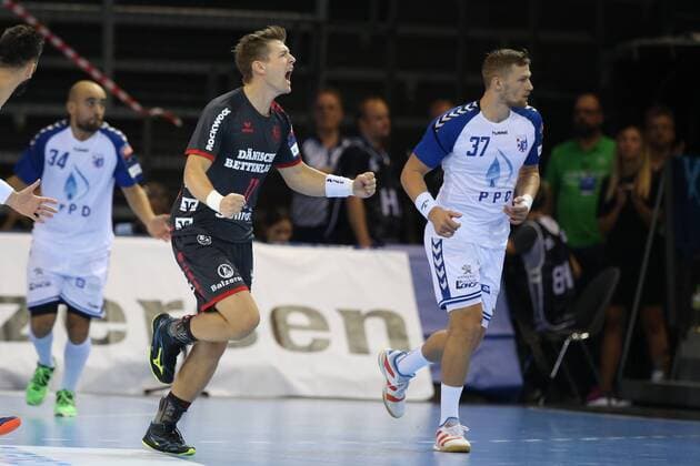 SG Flensburg Handewitt vs HC PPD Zagreb, Handball, EHF Champions League Gruppenphase, 19.09.18 Jubel Torjubel bei Lasse Svan Hansen (SG Flensburg-Handewitt, 11)
