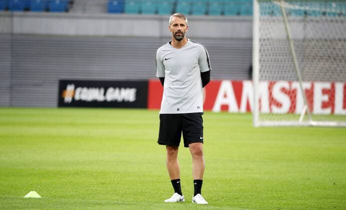 FC Salzburg - Training Fussball Euroleague Leipzig, 19.09.2018, Red Bull Arena, Fußball, FC Salzburg , Abschlußtraining vor dem Euroleague-Spiel bei RB Leipzig. , Im Bild: Trainer Marco Rose ,