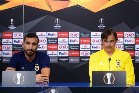 PXL_Press conference Fenerbahce S.K. 19.09.2018., stadium Maksimir, Zagreb, Croatia - Coach of Fenerbahce S.K. Phillip Cocu and footballer Mehmet Topal held a press conference PK Pressekonferenz before the match of the first round of the UEFA Champions between GNK Dinamo vs Fenerbahce S.K.  MarkoxPrpic PIXSELL