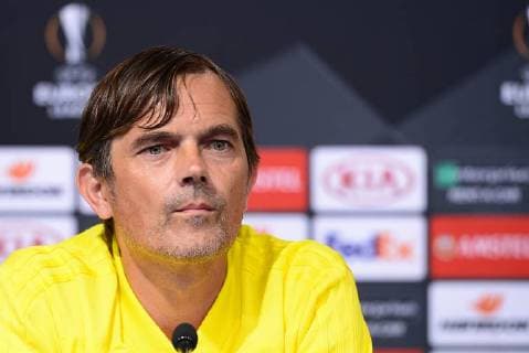 PXL_Press conference Fenerbahce S.K. 19.09.2018., stadium Maksimir, Zagreb, Croatia - Coach of Fenerbahce S.K. Phillip Cocu and footballer Mehmet Topal held a press conference PK Pressekonferenz before the match of the first round of the UEFA Champions between GNK Dinamo vs Fenerbahce S.K. Phillip Cocu.  MarkoxPrpic PIXSELL