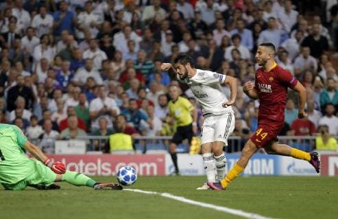 Soccer match between Real Madrid and Roma, of the Champions League 2018 2019, held at the Santiago Bernabeu stadium, in Madrid. (Photo: Jose Cuesta 261 Cordon Press). Isco