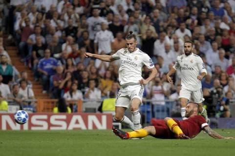 Soccer match between Real Madrid and Roma, of the Champions League 2018 2019, held at the Santiago Bernabeu stadium, in Madrid. (Photo: Jose Cuesta 261 Cordon Press). Gareth Bale