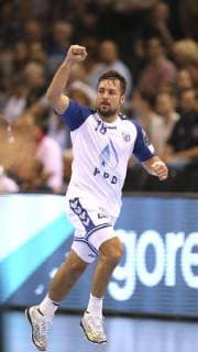 Foto : Jubel bei Zlatko Horvat Zagreb Handball Herren 1. Bundesliga am Mi. 19.09.2018 Flensburg - HC Zagreb