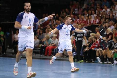 SG Flensburg Handewitt vs HC PPD Zagreb, Handball, EHF Champions League Gruppenphase, 19.09.18 Jubel nach Sieg bei Zagreb