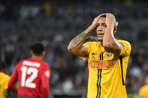 Sport Bilder des Tages Fussball UEFA Champions League - BSC Young Boys - Manchester United ManU FC Bern, Schweiz, 19.09.2018, Fussball UEFA Champions League, Saison 2018 2019, BSC Young Boys - Manchester United FC, Enttaeuschung bei YBs Guillaume Hoarau.