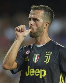 BARCELONA, 19-09-2018. Champions League 2018 2019, date 1. Valencia-Juventus. MIralem Pjanic of Juventus celebrates his goal during the game Valencia - Juventus Valencia - Juventus  x2477452x
