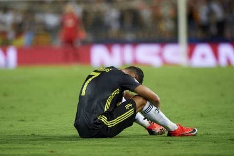 BARCELONA, 19-09-2018. Champions League 2018 2019, date 1. Valencia-Juventus. Cristiano Ronaldo of Juventus after receiving red card during the game Valencia - Juventus Valencia - Juventus  x2477465x