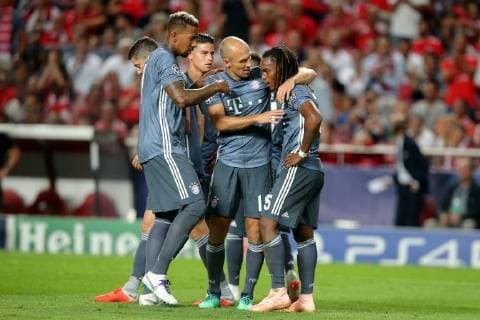 Jerome Boateng (FC Bayern Muenchen 17) Arjen Robben (FC Bayern Muenchen 10) Renato Sanches (FC Bayern Muenchen 35) nach dem 0:2, Benfica Lissabon vs FC Bayern Muenchen , Fussball, Champions League Gruppenphase, 19.09.2018 Benfica Lissabon vs FC Bayern Muenchen vs , Fussball, Champions League Gruppenphase, 19.09.2018 Lissabon Copyright: xLanger Eibner-Pressefotox EP_HLR