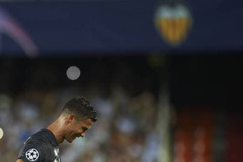 BARCELONA, 19-09-2018. Champions League 2018 2019, date 1. Valencia-Juventus. Cristiano Ronaldo of Juventus after receiving red card during the game Valencia - Juventus Valencia - Juventus  x2477477x