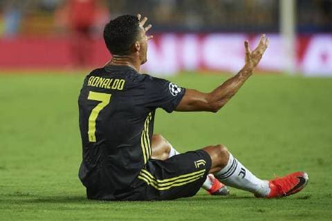 BARCELONA, 19-09-2018. Champions League 2018 2019, date 1. Valencia-Juventus. Cristiano Ronaldo of Juventus after receiving red card during the game Valencia - Juventus Valencia - Juventus  x2477485x
