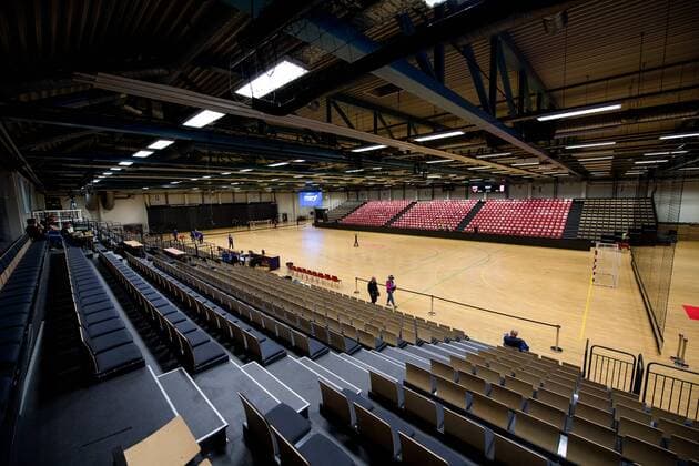 180919 General interior view of Trondheim Spektrum ahead of the Grundigligaen match between Byasen and Tertnes on September 19, 2018 in Trondheim. Photo: Jon Olav Nesvold BILDBYRAN kod JE 160312 Copyright: JONxOLAVxNESVOLD BB180919JE054