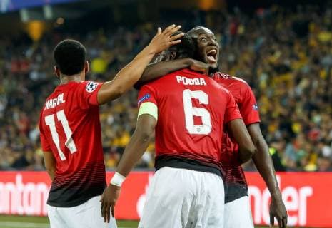 Bern, Schweiz 19.09.2018, UEFA Champions League - 2018 19 Season, Vorrunde, Gruppenphase - Gruppe H - 1. Spieltag, BSC Young Boys - Manchester United ManU jubel, Torjubel um Paul Pogba (MAN) nach dem treffer zum 0:1 ( DeFodi048