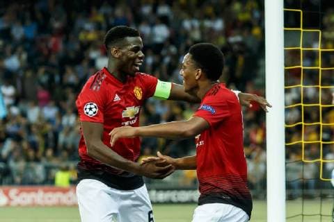 Bern, Schweiz 19.09.2018, UEFA Champions League - 2018 19 Season, Vorrunde, Gruppenphase - Gruppe H - 1. Spieltag, BSC Young Boys - Manchester United ManU jubel, Torjubel um Anthony Martial (MAN) nach dem treffer zum 0:3 ( DeFodi048