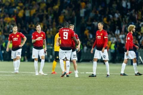 Bern, Schweiz 19.09.2018, UEFA Champions League - 2018 19 Season, Vorrunde, Gruppenphase - Gruppe H - 1. Spieltag, BSC Young Boys - Manchester United ManU Manchester schlussjubel ( DeFodi048
