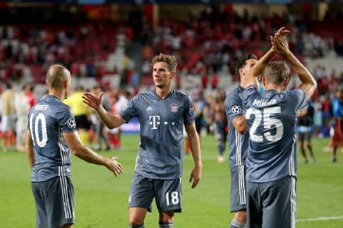 Arjen Robben (FC Bayern Muenchen 10) Leon Goretzka ( FC Bayern Muenchen 18 ) Thomas Mueller (FC Bayern Muenchen 25), Benfica Lissabon vs FC Bayern Muenchen , Fussball, Champions League Gruppenphase, 19.09.2018 Benfica Lissabon vs FC Bayern Muenchen vs , Fussball, Champions League Gruppenphase, 19.09.2018 Lissabon Copyright: xLanger Eibner-Pressefotox EP_HLR