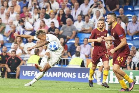 September 19, 2018 - Madrid, Spain - Mariano (forward; Real Madrid) in action during the UEFA Champions League match between Real Madrid and AS Roma at Santiago Bernabeu on September 19, 2018 in Madrid, Spain Real Madrid vs AS Roma UEFA Champions League  - ZUMAg15_ 20180919_zaf_g15_146 Copyright: xJackxAbuinx