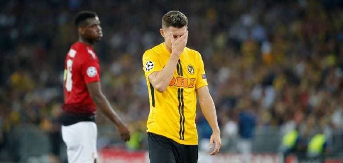 19.09.2018 Stade de Suisse Bern , SCHWEIZ , Saison 2018 2019 Herren Fussball UEFA Champions League Gruppenspiel BSC Young Boys Bern - Manchester United ManU Christian Fassnacht (Young Boys)
