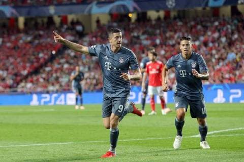 Robert Lewandowski (FC Bayern Muenchen 9) James Rodriguez (FC Bayern Muenchen 11) nach dem 0:1, Benfica Lissabon vs FC Bayern Muenchen , Fussball, Champions League Gruppenphase, 19.09.2018 Benfica Lissabon vs FC Bayern Muenchen vs , Fussball, Champions League Gruppenphase, 19.09.2018 Lissabon Copyright: xLanger Eibner-Pressefotox EP_HLR