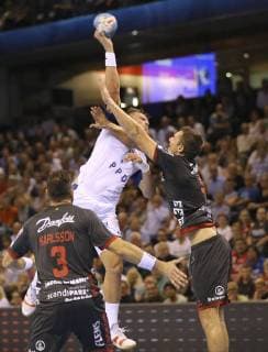 Foto : Torwurf David Mandic Zagreb gegen Magnus RÖD Handball Herren 1. Bundesliga am Mi. 19.09.2018 Flensburg - HC Zagreb