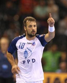 Foto : Jubel bei Zlatko Horvat Zagreb Handball Herren Championsleague am Mi. 19.09.2018 Flensburg - HC Zagreb