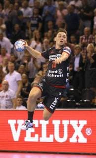 Foto : Torwurf von Hampus Wanne ( Flensburg ) Handball Herren Championsleague am Mi. 19.09.2018 Flensburg - HC Zagreb