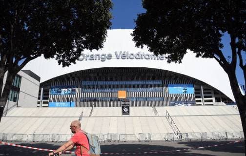 20.09.2018, xjhx, Fussball UEFA Europa League, Olympique Marseille - Eintracht Frankfurt emspor, v.l. Absperrungen am Stadion. (DFL DFB REGULATIONS PROHIBIT ANY USE OF PHOTOGRAPHS as IMAGE SEQUENCES and or QUASI-VIDEO) Marseille