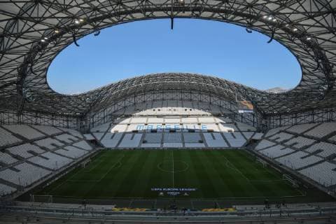 20.09.2018, xjhx, Fussball UEFA Europa League, Olympique Marseille - Eintracht Frankfurt emspor, v.l. Stadionansicht Innenraum, Rasen (DFL DFB REGULATIONS PROHIBIT ANY USE OF PHOTOGRAPHS as IMAGE SEQUENCES and or QUASI-VIDEO) Marseille
