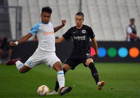 20.09.2018, xjhx, Fussball UEFA Europa League, Olympique Marseille - Eintracht Frankfurt emspor, v.l. Boubacar Kamara (Olympique Marseille), Mijat Gacinovic (Eintracht Frankfurt) (DFL DFB REGULATIONS PROHIBIT ANY USE OF PHOTOGRAPHS as IMAGE SEQUENCES and or QUASI-VIDEO) Marseille