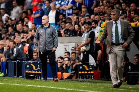 Fußball, EL, Besiktas - Sarpsborg 08 180920 Geir Bakke, head coach of Sarpsborg 08, during the Europa League match between Besiktas and Sarpsborg 08 on September 20, 2018 in Istanbul. Photo: Fredrik Varfjell BILDBYRAN kod FV 150142 Copyright: FREDRIKxVARFJELL BB180920FV037