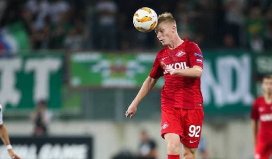 SOCCER - EL, Rapid vs Spartak VIENNA,AUSTRIA,20.SEP.18 - SOCCER - UEFA Europa League, group stage, SK Rapid Wien vs Spartak Moscow. Image shows Nikolay Rasskazov (Spartak). GEPAxpictures xPhilippxBrem