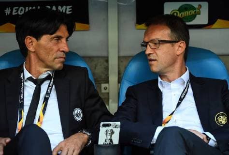 Fußball, EL, Olympique Marseille - Eintracht Frankfurt 20.09.2018, xjhx, Fussball UEFA Europa League, Olympique Marseille - Eintracht Frankfurt emspor, v.l. Sportdirektor Manager Bruno Huebner (Eintracht Frankfurt), Vorstand Fredi Bobic (Mitglied des Vorstandes Eintracht Frankfurt Fussball AG) (DFL DFB REGULATIONS PROHIBIT ANY USE OF PHOTOGRAPHS as IMAGE SEQUENCES and or QUASI-VIDEO) Marseille