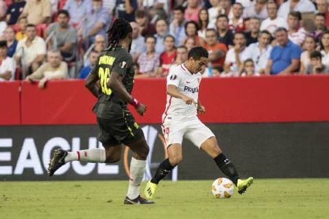Fußball, EL, FC Sevilla - Standard Lüttich September 20, 2018 - Seville, Spain - WISSAN BEN YEDDER of Sevilla in action during the Europa League Group J soccer match between Sevilla FC and Standard de Liege at the Ramon Sanchez Pizjuan Stadium Soccer 2018 - Sevilla FC vs Standard de Liege - ZUMAa142 20180920_zap_a142_027 Copyright: xDanielxGonzalezxAcunax