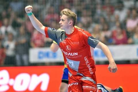 Jubel bei Dimitri Ignatow (MT Melsungen) , GER, MT Melsungen - VfL Gummersbach, Handball, 1. Bundesliga Maenner, 20.09.2018, GER, MT Melsungen - VfL Gummersbach, Handball, 1. Liga Maenner, 20.09.2018 Kassel Copyright: xEIBNER RolandxSippelx EP_RSL