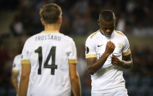 Fußball, EL, KRC Genk - Malmö FF Genk s Aly Mbwana Samatta celebrates after scoring during the match between Belgian soccer team KRC Genk and Swedish club Malmo FF in Genk, Thursday 20 September 2018, on day one of the UEFA Europa League group stage. VIRGINIExLEFOUR  x05430212x