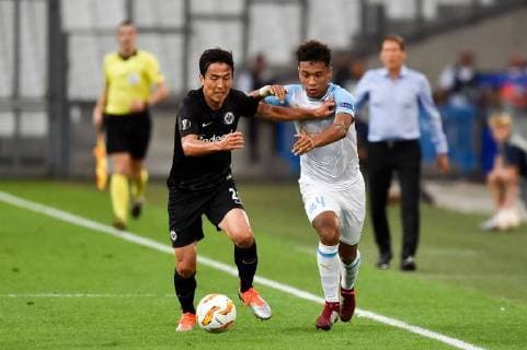 04 BOUBACAR KAMARA (OM) - 20 MAKOTO HASEBE (FRA) FOOTBALL : Marseille vs Eintracht Francfort - Ligue Europa - 20 09 2018 FEP Panoramic 