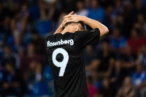 Fußball, EL, KRC Genk - Malmö FF 180920 Markus Rosenberg of Malmö FF looks dejected during the Europa League group stage match between Genk and Malmö FF on September 20, 2018 in Genk. Photo: Ludvig Thunman BILDBYRAN kod LT 35538 Copyright: LUDVIGxTHUNMAN BB180920LT072
