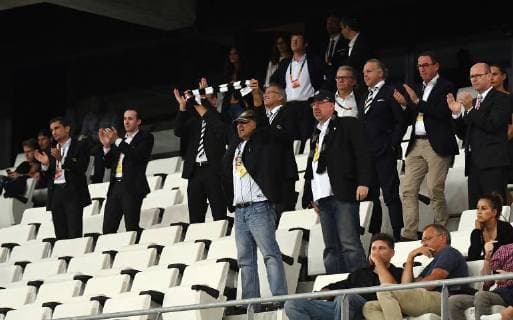 20.09.2018, xjhx, Fussball UEFA Europa League, Olympique Marseille - Eintracht Frankfurt emspor, v.l. Frankfurt jubelt (DFL DFB REGULATIONS PROHIBIT ANY USE OF PHOTOGRAPHS as IMAGE SEQUENCES and or QUASI-VIDEO) Marseille